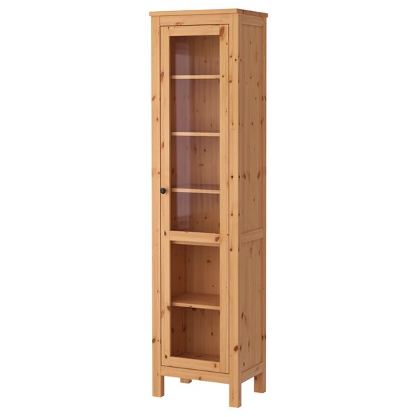 Шкаф-витрина ХЕМНЭС, светло-коричневый (49x197 см) - фото 1