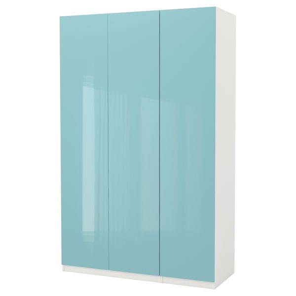 Гардероб ПАКС, белый, Фардаль глянцевый светло-бирюзовый (150x60x236 см) - фото 2