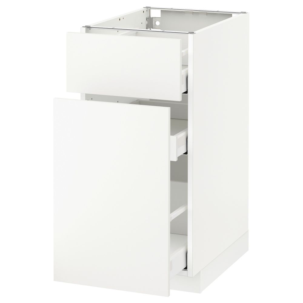 Напольный шкаф, выдвижной секцией, ящик МЕТОД / МАКСИМЕРА, белый, Хэггеби белый - схема-чертеж с размерами