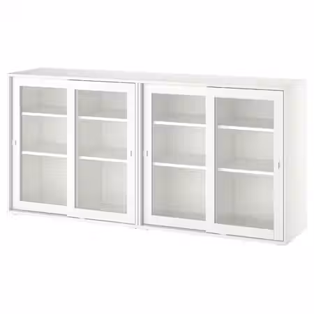VIHALS Комбинация д/хранения+стекл дверц - белый/прозрачное стекло 190x37x90 см