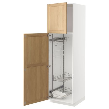 Высокий шкаф с отделением для аксессуаров для уборки IKEA METOD МЕТОД 195.094.23