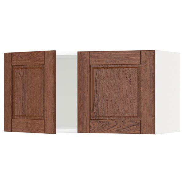 Навесной шкаф с 2 дверями МЕТОД, белый, Филипстад коричневый (80x40 см) - схема-чертеж с размерами