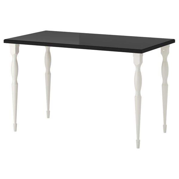 Стол КЛИМПЕН / НИПЕН, черный, белый (120x60 см) - фото 1