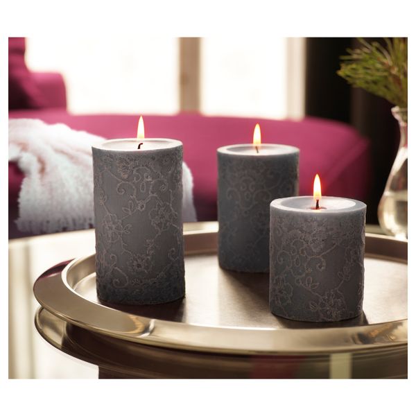 Формовая свеча, ароматическая, 3 шт КОРНИГ, дерево, серый - фото 2