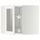 Угловой навесной шкаф с вращающающейся секцией, стеклянными дверцами МЕТОД, белый, Лаксарби белый