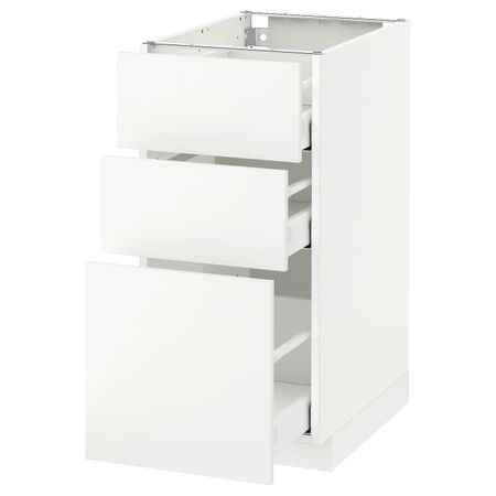 Напольный шкаф с 3 ящиками, белый/Хэггеби белый 40x60 см IKEA METOD МЕТОД / MAXIMERA МАКСИМЕРА 092.314.40