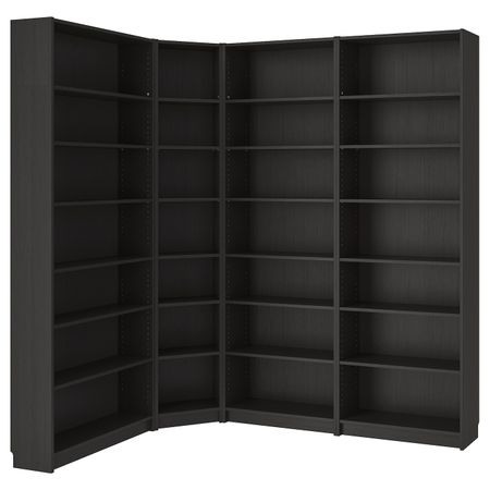 Стеллаж, черно-коричневый 215/135x28x237 см IKEA BILLY БИЛЛИ 892.439.91