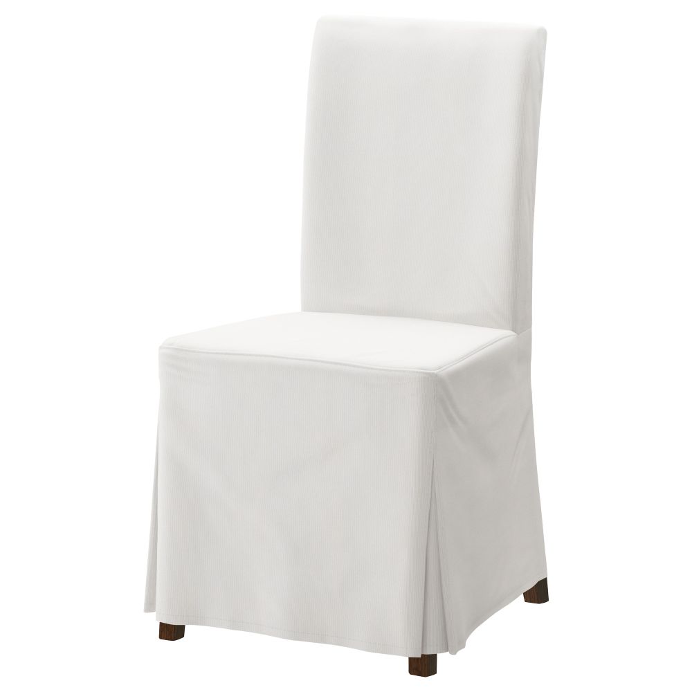 Стул с длинным чехлом ХЕНРИКСДАЛЬ, коричневый, Блекинге белый - фото 1