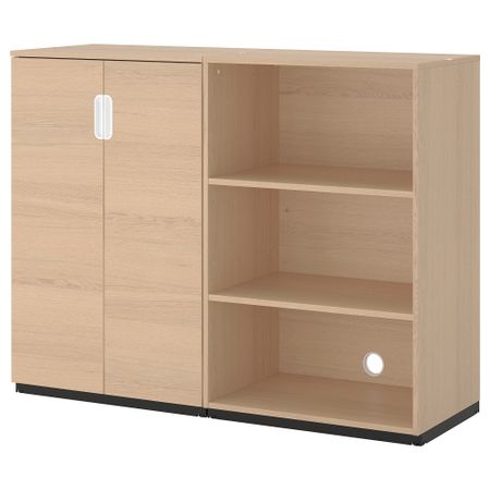 Комбинация для хранения, 160x120 см, дубовый шпон, беленый IKEA GALANT ГАЛАНТ 192.857.91