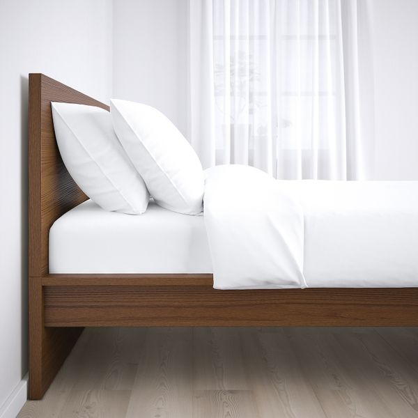 Каркас кровати, коричневая морилка ясеневый шпон/Лурой 160x200 см IKEA MALM МАЛЬМ 092.108.95 - фото 3