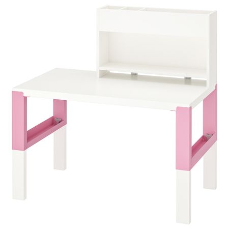 Стол с дополнительным модулем , белый/розовый 96x58 см IKEA PÅHL ПОЛЬ 492.512.71