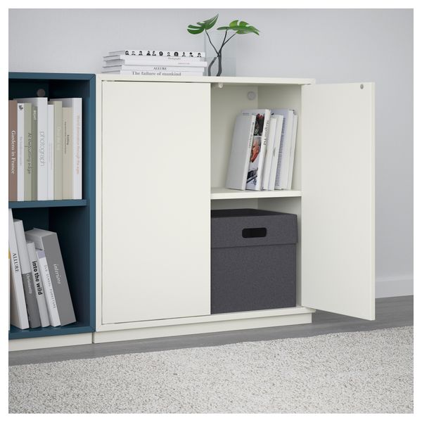 Комбинация шкафов с цоколем ЭКЕТ, белый/голубой белый/светло-серый, темно-синий (140x35x182 см) - фото 3