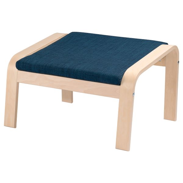 Подушка-сиденье на табурет для ног, Шифтебу темно-синий IKEA POÄNG ПОЭНГ 204.388.06 - фото 2