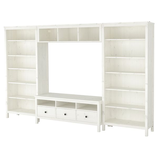 Шкаф для ТВ, комбинация, белая морилка 326x197 см IKEA HEMNES ХЕМНЭС 292.995.56 - фото 1