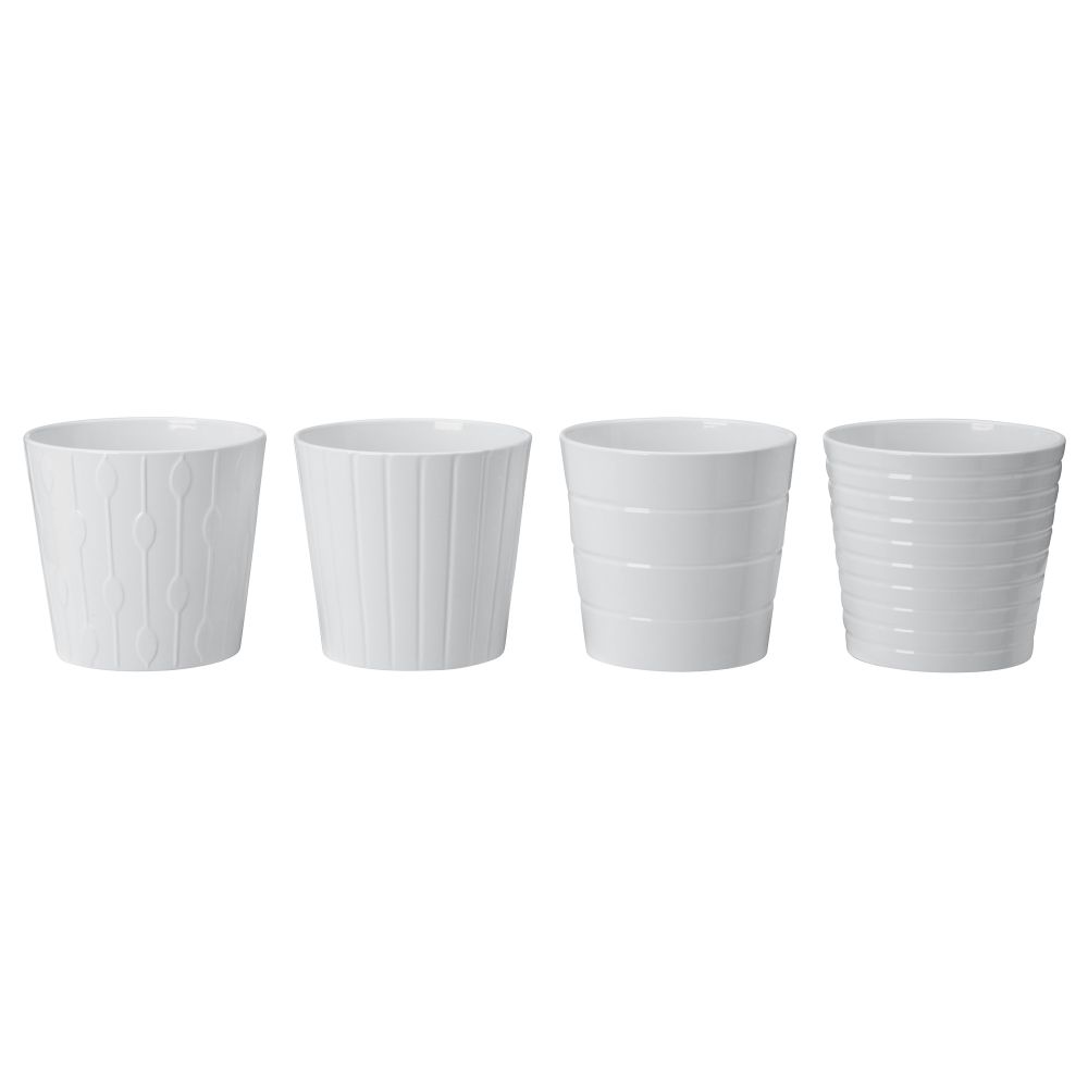 Кашпо КАРДЕМУММА, белый, различные орнаменты - фото 1