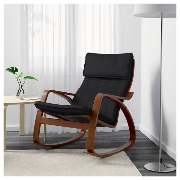 Кресло-качалка ПОЭНГ, классический коричневый, Ранста черный - фото 2