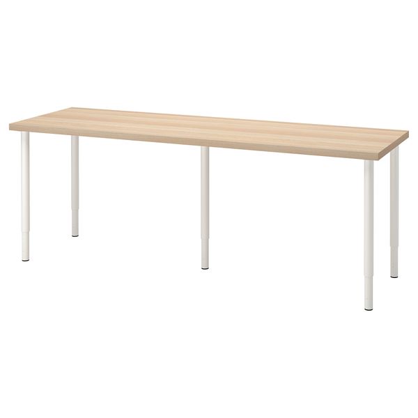 Письменный стол, под беленый дуб, белый, 200x60 см IKEA LAGKAPTEN ЛАГКАПТЕН, OLOV ОЛОВ 494.176.34 - фото 1