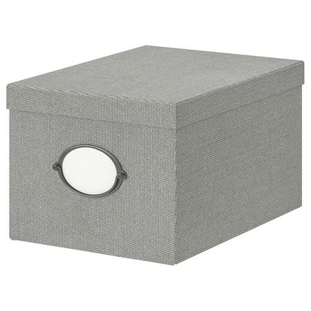 KVARNVIK Коробка с крышкой - серый 25x35x20 см
