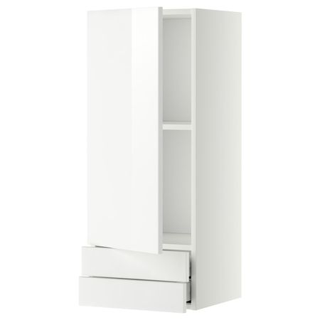 Навесной шкаф с дверцей, 2 ящика, белый/Рингульт белый 40x100 см IKEA METOD МЕТОД / MAXIMERA МАКСИМЕРА 592.353.89