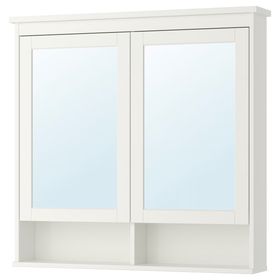 HEMNES Зеркальный шкаф с 2 дверцами - белый 103x16x98 см