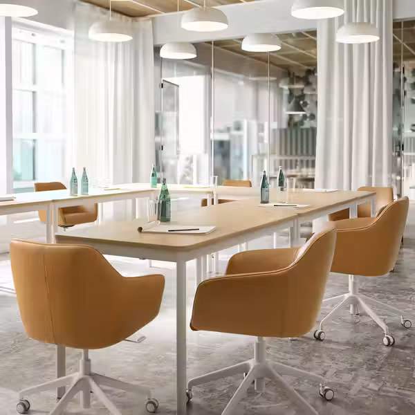 TOSSBERG / LÅNGFJÄLL Конференц-стул - Grann светло-коричневый/белый - фото 4