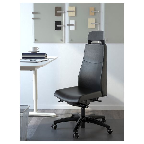 Рабочее кресло с подголовником ВОЛЬМАР, Мьюк черный - фото 2