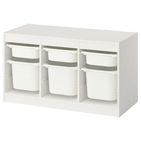 TROFAST Комбинация д/хранения+контейнеры - белый/белый 99x44x56 см