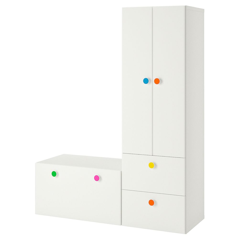 Комбинация для хранения со скамьей, белый 150x50x192 см IKEA СТУВА / ФОЛЬЯ 092.751.27 - фото 1