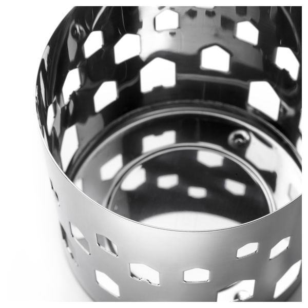 Украшение для свечи в стеклянном стакане ВАККЕРТ, нержавеющ сталь, дома (9.5 см) - схема-чертеж с размерами