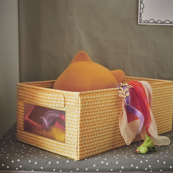 Коробка, желтый 25x44x17 см IKEA UPPRYMD УППРЮМД 704.622.62 - схема-чертеж с размерами