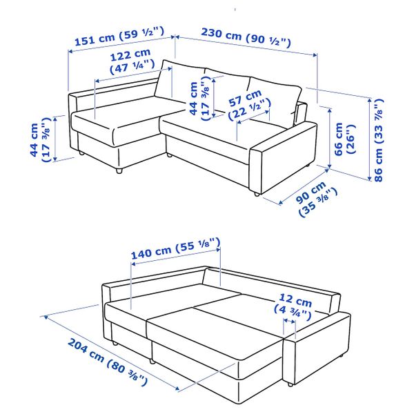 IKEA, дополнительный ракурс - схема-чертеж с размерами