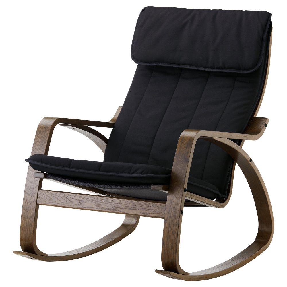 Кресло-качалка ПОЭНГ, коричневый, Ранста черный - фото 1