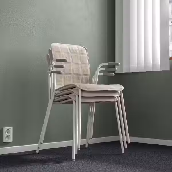 LÄKTARE Конференц-стул - светло-бежевый/белый - фото 8