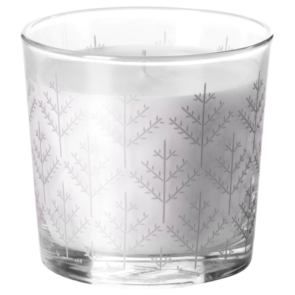 Ароматическая свеча в стакане ВИНТЕР 2016, Рождественская елка серебристый (9 см) - фото 1
