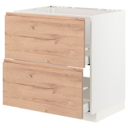 Напольный шкаф под мойку + 2 фасада, 2 ящик, 80x60 cm IKEA METOD МЕТОД, MAXIMERA МАКСИМЕРА 494.029.39
