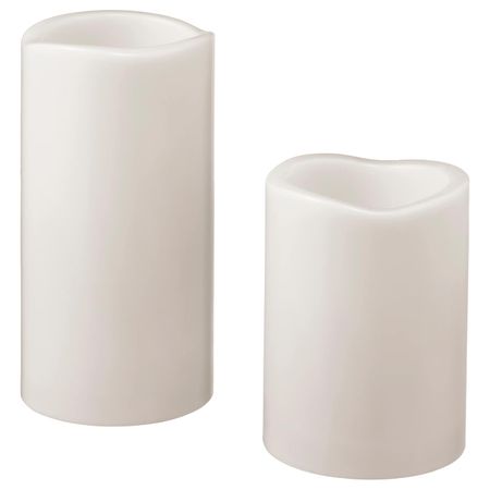 Светодиодная формовая свеча, 2 шт., с батарейным питанием серый IKEA GODAFTON ГОДАФТОН 303.702.26