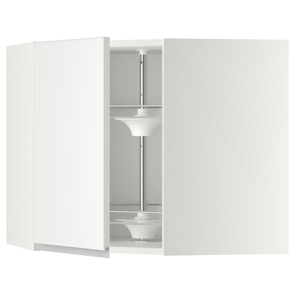 Угловой навесной шкаф с вращающейся секцией МЕТОД, белый, Нодста белый - схема-чертеж с размерами