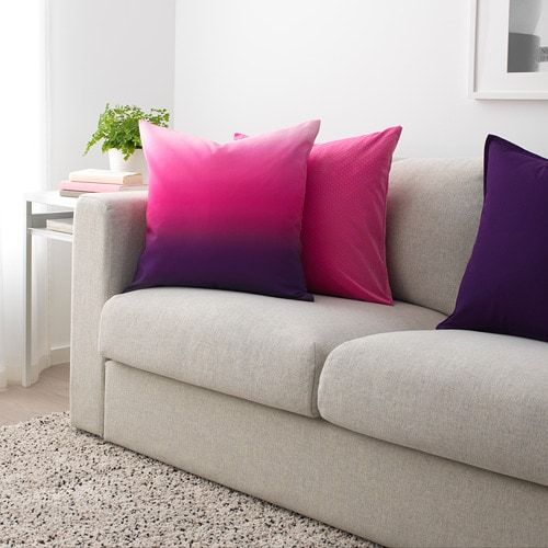 Чехол на подушку, темно-сиреневый, ярко-розовый, 50x50 см IKEA СТРЭВКЛИНТ 204.438.36 - фото 4