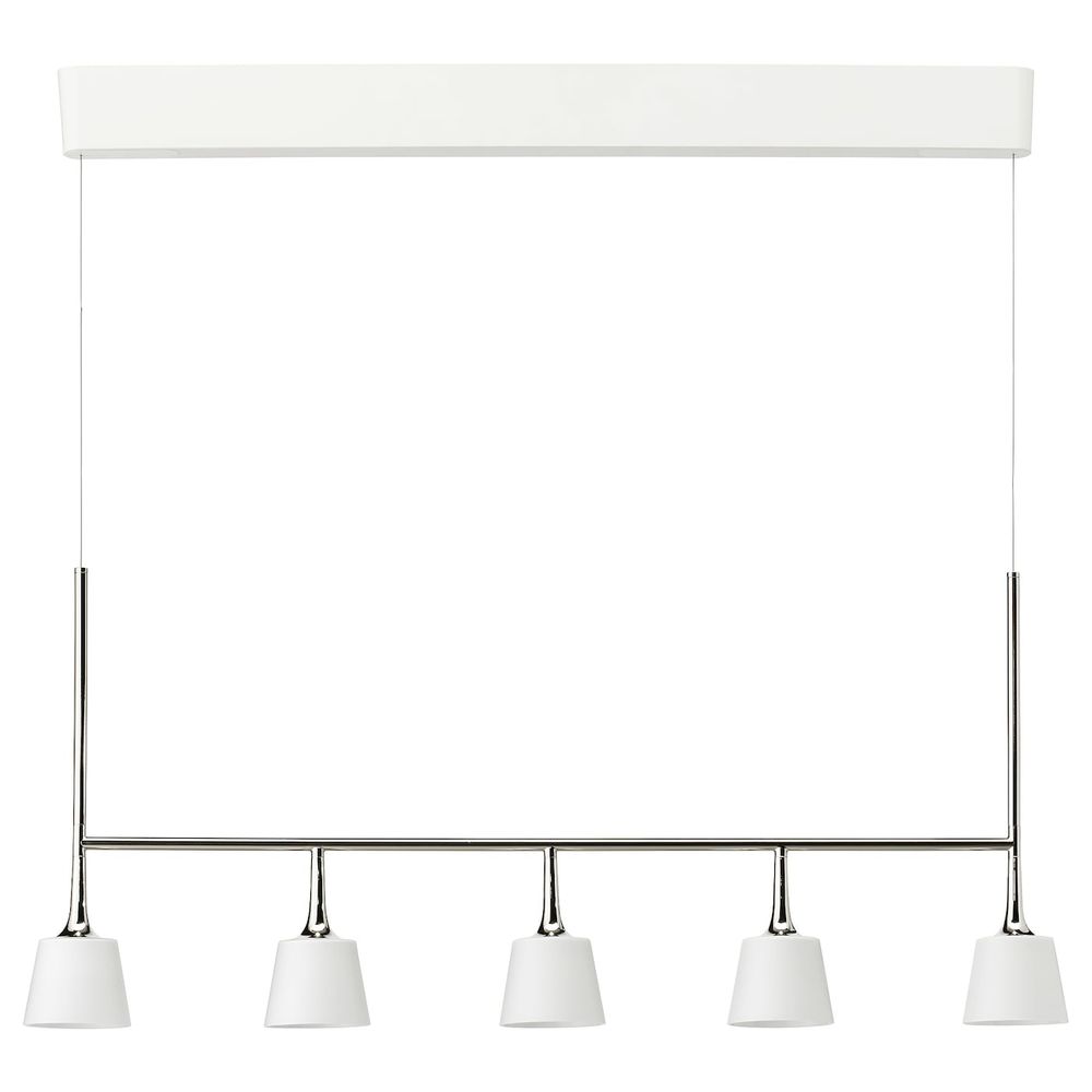Подвесной светильник/5 светодиодов, никелированный/молочный стекло IKEA TYBBLE ТИБЛ 903.982.51 - фото 1