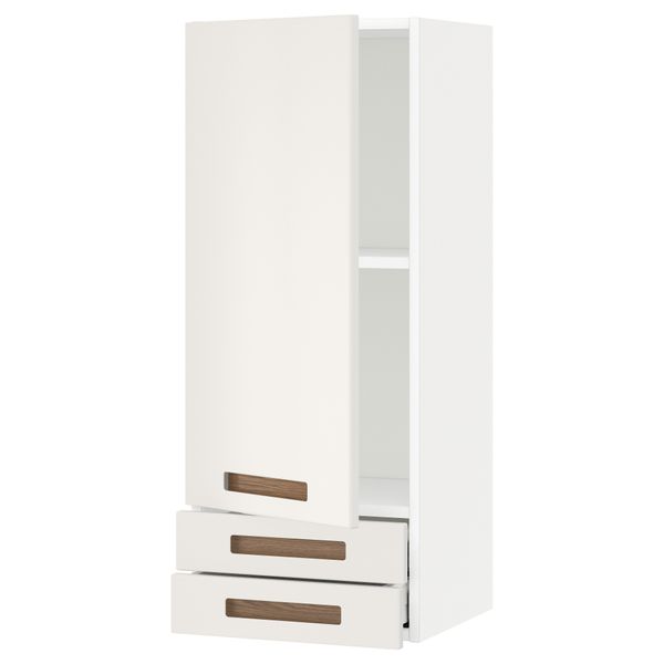 Навесной шкаф с дверцей, 2 ящика МЕТОД / МАКСИМЕРА, белый, Мэрста белый - схема-чертеж с размерами