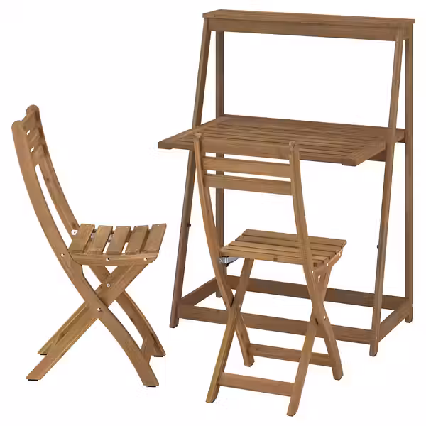 DJUPÖN / ASKHOLMEN Стол и 2 складных стула - схема-чертеж с размерами