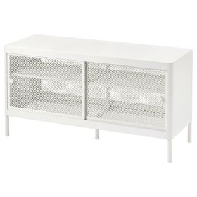 MACKAPÄR Скамья с отделен/раздвижные дверцы - белый 100x37x52 см