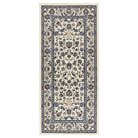 Ковер, короткий ворс ВАЛЛОБИ, бежевый, синий (80x180 см)