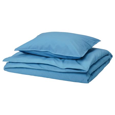 Пододеяльник и наволочка, синий, 150x200, 50x60 см IKEA ÄNGSLILJA ЭНГСЛИЛЬЯ 705.687.58
