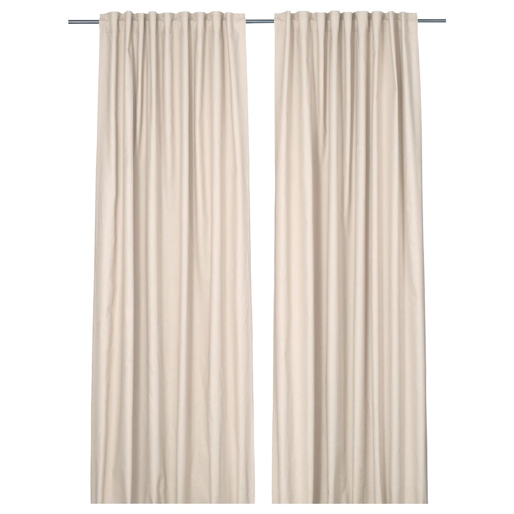Гардины, 2 шт., естественный 145x300 см IKEA SYLVIANN СИЛЬВИАН 804.761.45 - фото 1