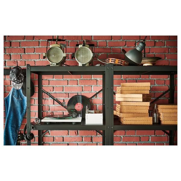 Стеллаж, черный, 254x40x190 см IKEA BRORINGE БРУР-ИНГЕ 192.726.99 - фото 5