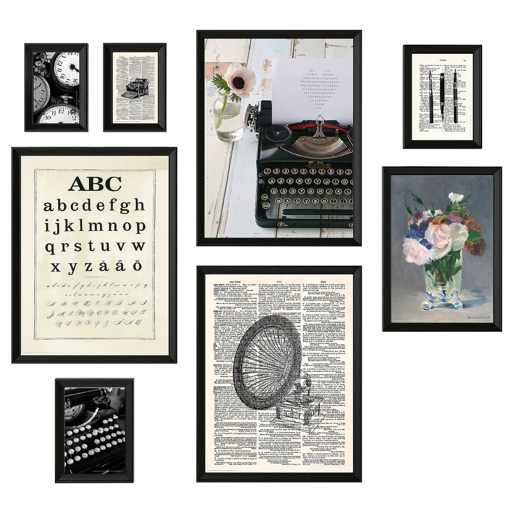 Рама с постером, 8 предм., Пишущая машинка IKEA КНОППЭНГ 304.658.99 - фото 1
