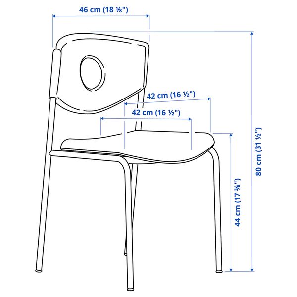 IKEA, дополнительный ракурс - схема-чертеж с размерами