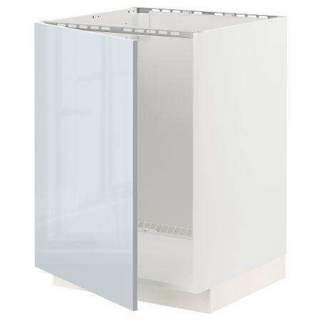 Напольный шкаф для мойки, 60x60 см, белый, Kallarp серо-синий светлый IKEA METOD МЕТОД 794.791.78