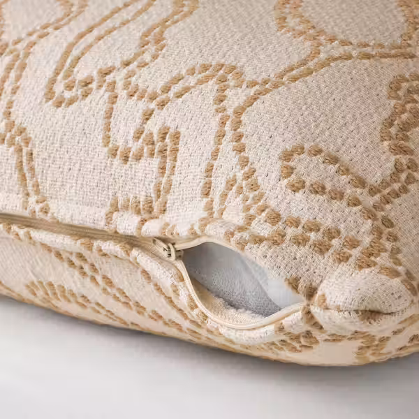 GULDFLY ГУЛЬДФЛИ Чехол на подушку - белый с оттенком/желто-бежевый 50x50 см - фото 3